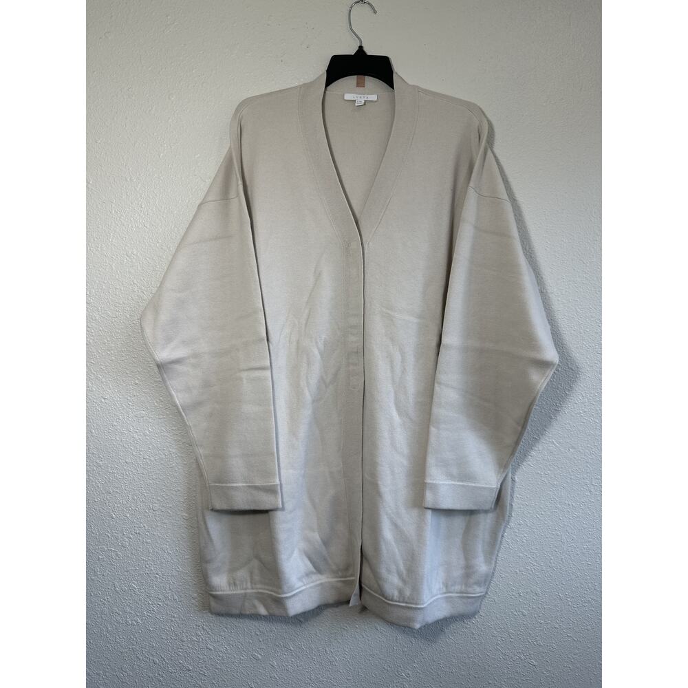 Lunya Beige Oversized Cardigan L/XL Snap Button Closure